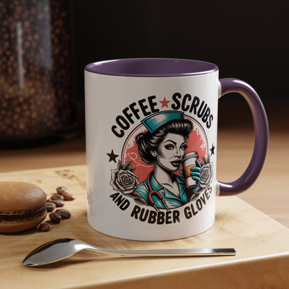 Coffee Lover's Accent Mug: Perfect for Nurses, Gifts for Healthcare Workers, Funny Medical Gifts, Kitchen Decor, Unique Coffee Mugs