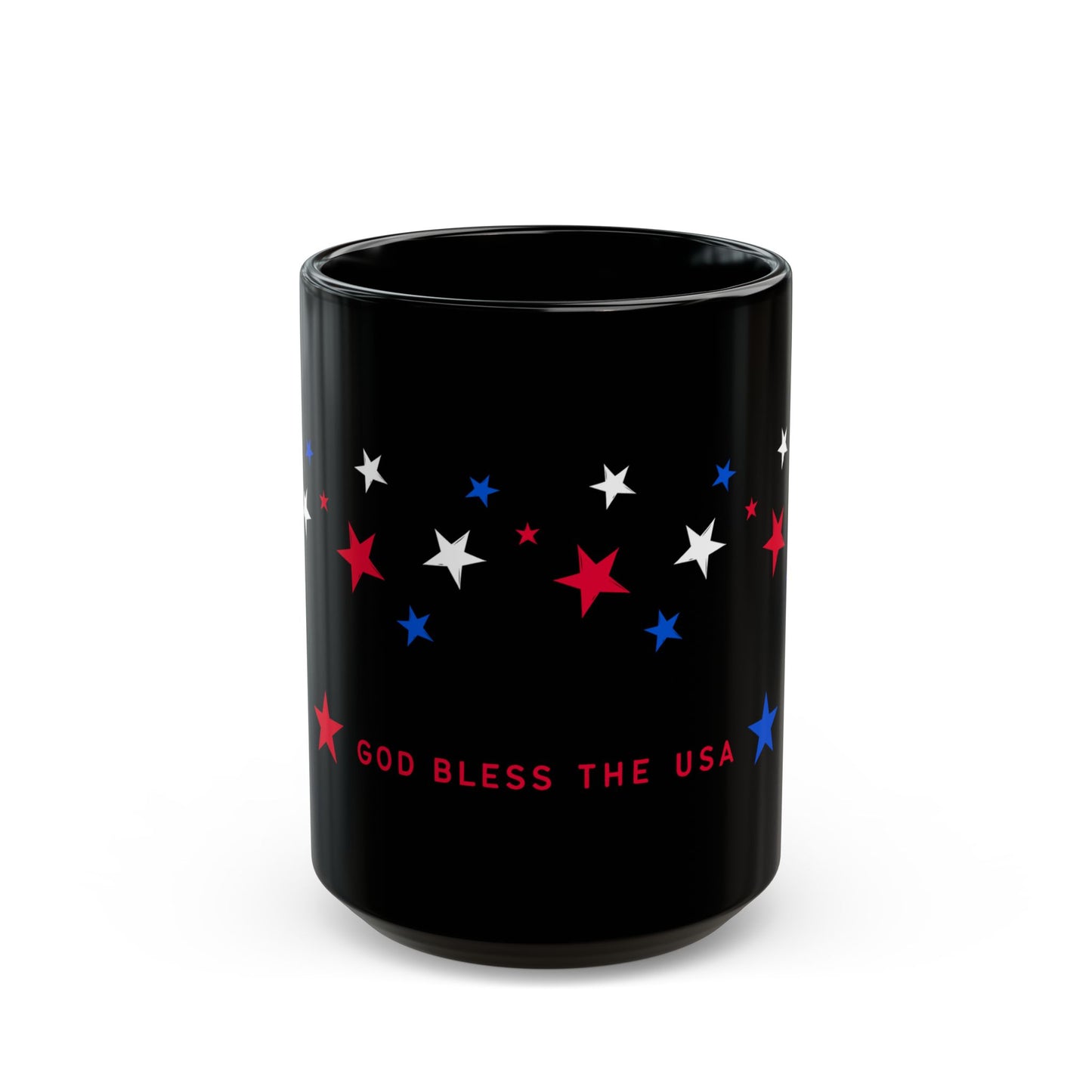 God Bless the USA 15oz Black Mug