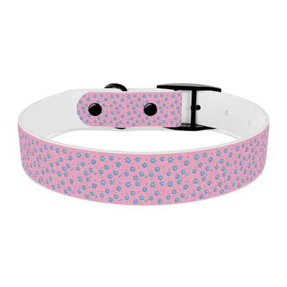 Pink Floral Paw Print Dog Collar — Cute Small Dog Collar for Puppies & Adults