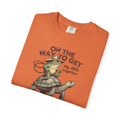 On the Way to Get My Sh*t Together Frog and Turtle Graphic T-Shirt