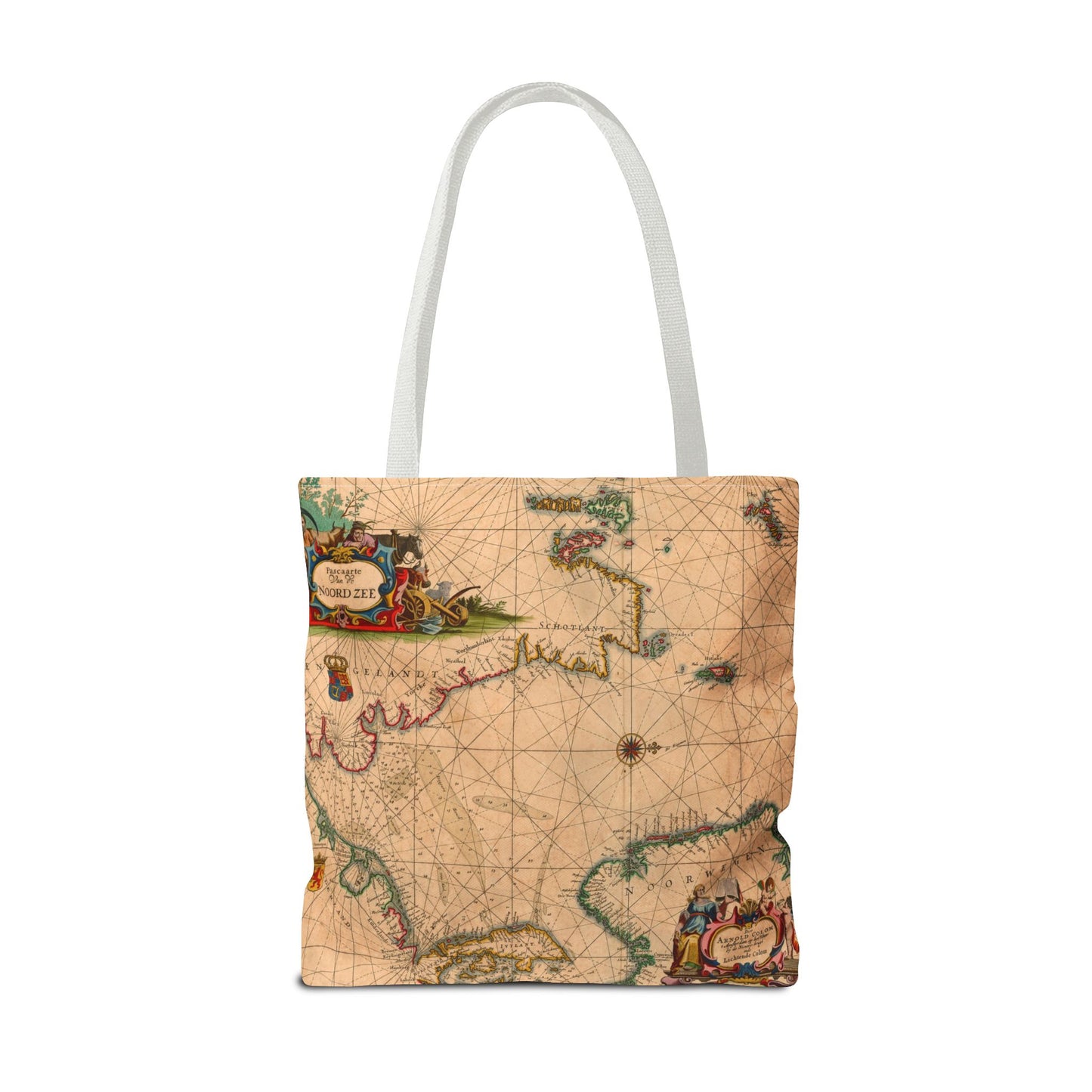 Vintage Nautical Sea Chart Pascaerte Van De Noordzee Tote Bag