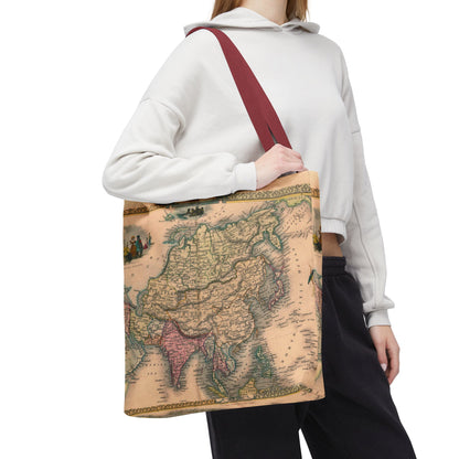 Vintage Map of Asia Tote Bag 3 Sizes