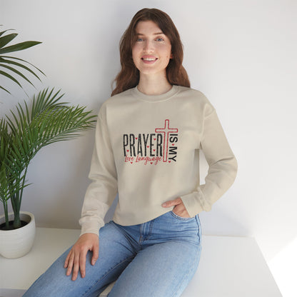 Prayer is My Love Language Cozy Crewneck Sweatshirt