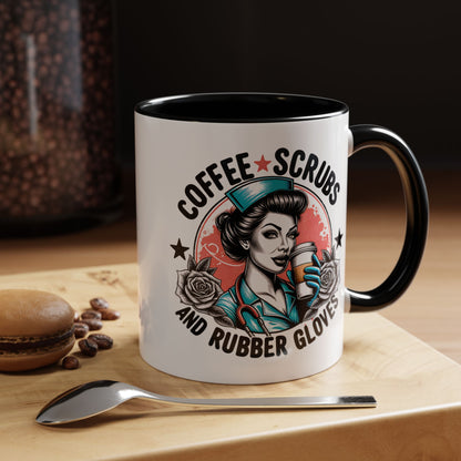 Coffee Lover's Accent Mug: Perfect for Nurses, Gifts for Healthcare Workers, Funny Medical Gifts, Kitchen Decor, Unique Coffee Mugs