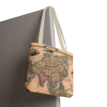 Vintage Map of Asia Tote Bag 3 Sizes
