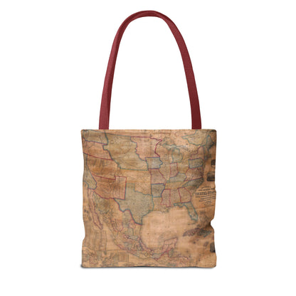 Vintage United States Map Tote Bag  Distressed Antique World Map All-Over Print Tote
