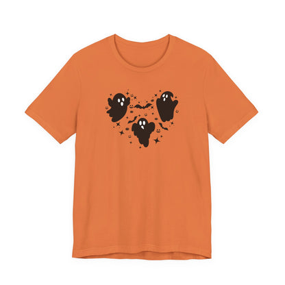 Halloween Ghost Heart Unisex Tee | Fun Halloween T-Shirt, Spooky Apparel, Ghost Lover Gift, Autumn Fashion, Casual Wear