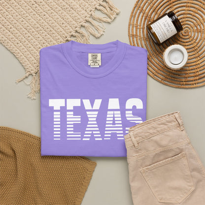Texas Graphic T-Shirt – Retro Striped TEXAS Design, State Pride Tee