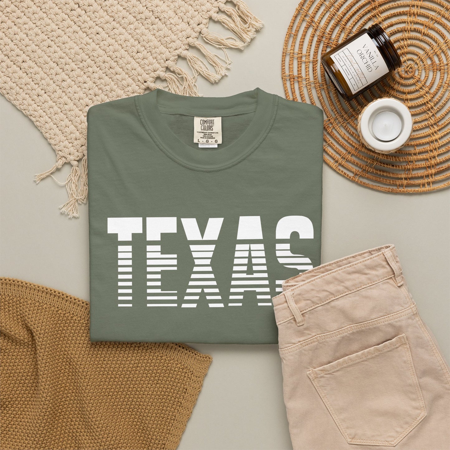 Texas Graphic T-Shirt – Retro Striped TEXAS Design, State Pride Tee