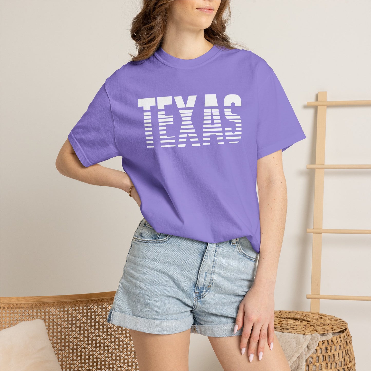Texas Graphic T-Shirt – Retro Striped TEXAS Design, State Pride Tee