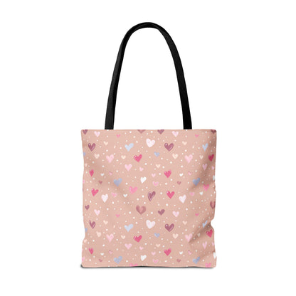 Pink Blush Heart Pattern Tote Bag