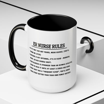Nurse Rules Coffee Mug Funny Gift for Nurses Healthcare Professional Cup Nurse Appreciation Medical Humor Mug ER Nurse Style