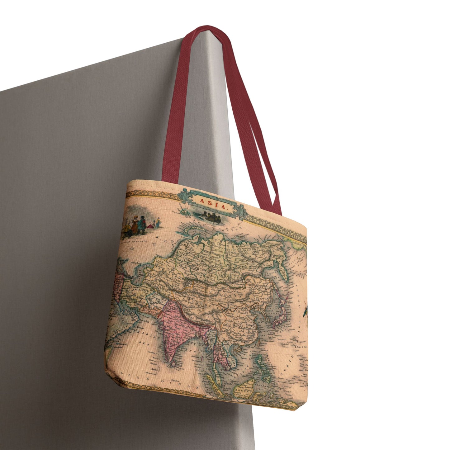 Vintage Map of Asia Tote Bag 3 Sizes