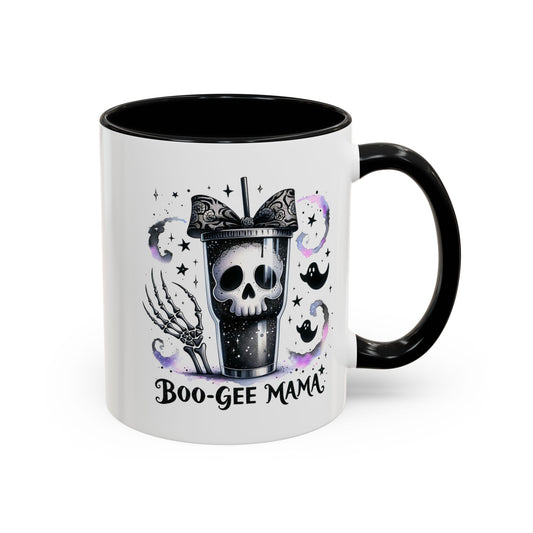 Boo-Gee Mama Spooky Halloween Coffee Mug, Boo-Gee Mama Drinkware, Cute Skeleton Mug, Witchy Gift for Moms, Unique Coffee Cup
