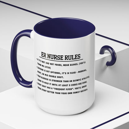 Nurse Rules Coffee Mug Funny Gift for Nurses Healthcare Professional Cup Nurse Appreciation Medical Humor Mug ER Nurse Style