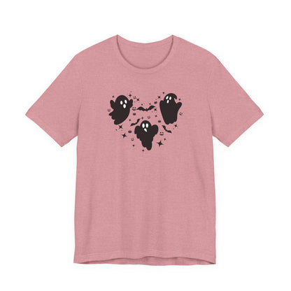 Halloween Ghost Heart Unisex Tee | Fun Halloween T-Shirt, Spooky Apparel, Ghost Lover Gift, Autumn Fashion, Casual Wear