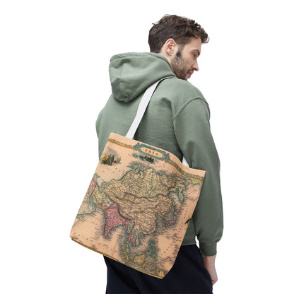 Vintage Map of Asia Tote Bag 3 Sizes