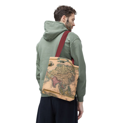 Vintage Map of Asia Tote Bag 3 Sizes