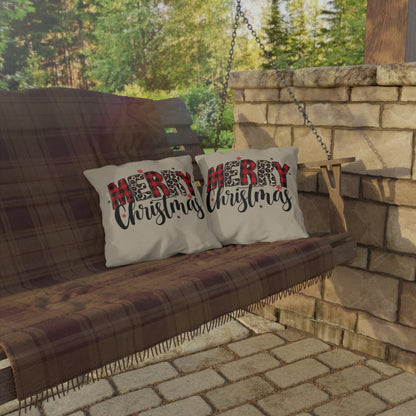 Merry Christmas Buffalo Plaid & Leopard indoor - Outdoor Pillow
