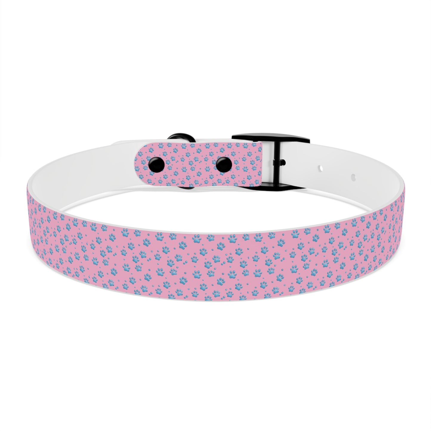 Pink Floral Paw Print Dog Collar — Cute Small Dog Collar for Puppies & Adults