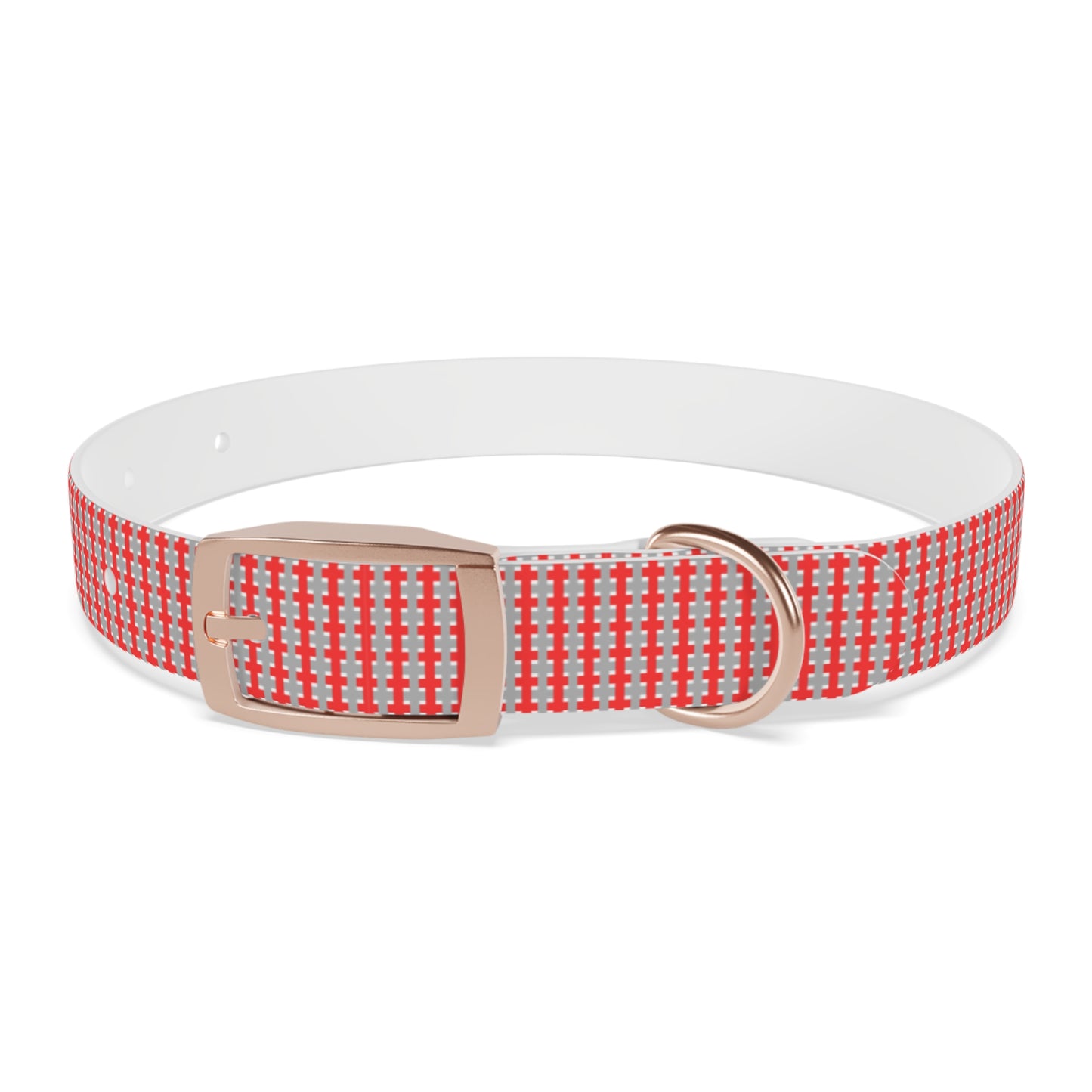 Highland Red Plaid Personalized Dog Collar — Custom Name & Phone Number