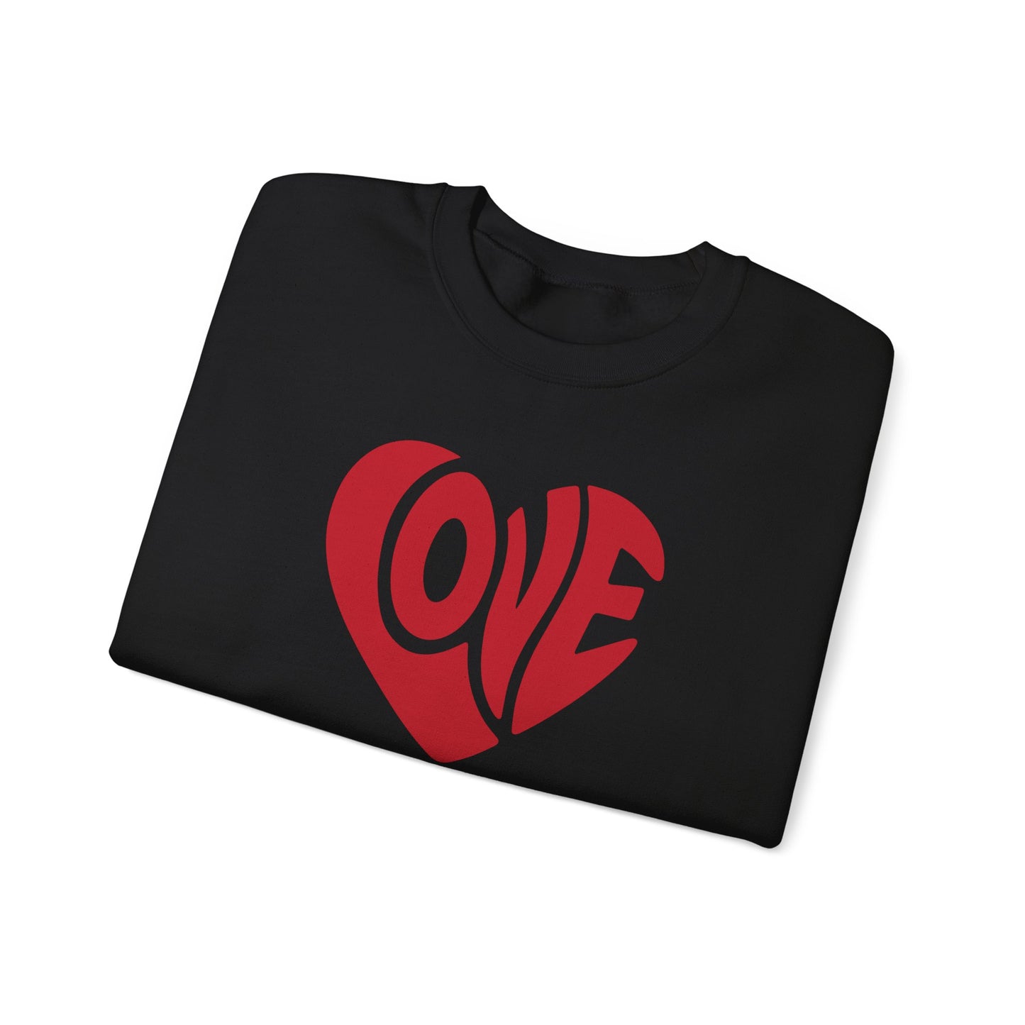 Love Heart Crewneck Sweatshirt — Retro Red Valentine Pullover