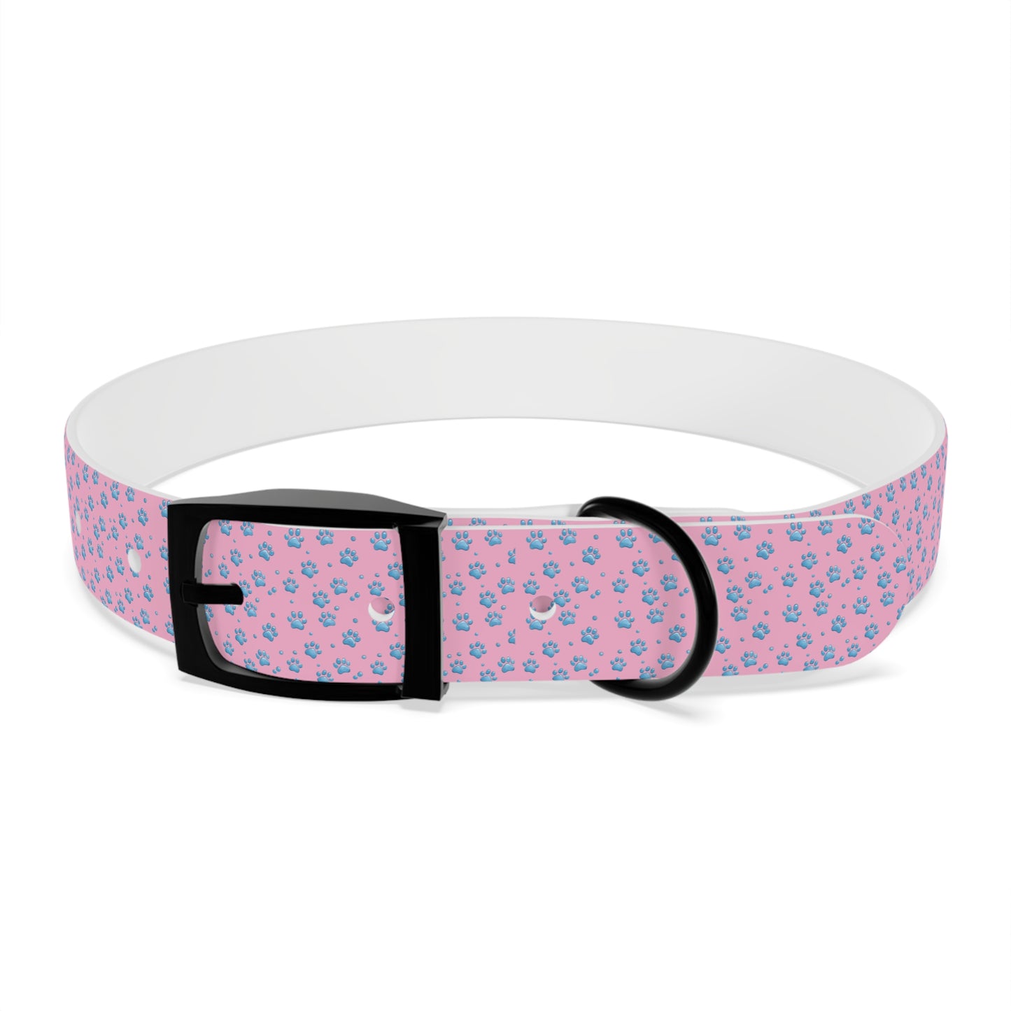 Pink Floral Paw Print Dog Collar — Cute Small Dog Collar for Puppies & Adults