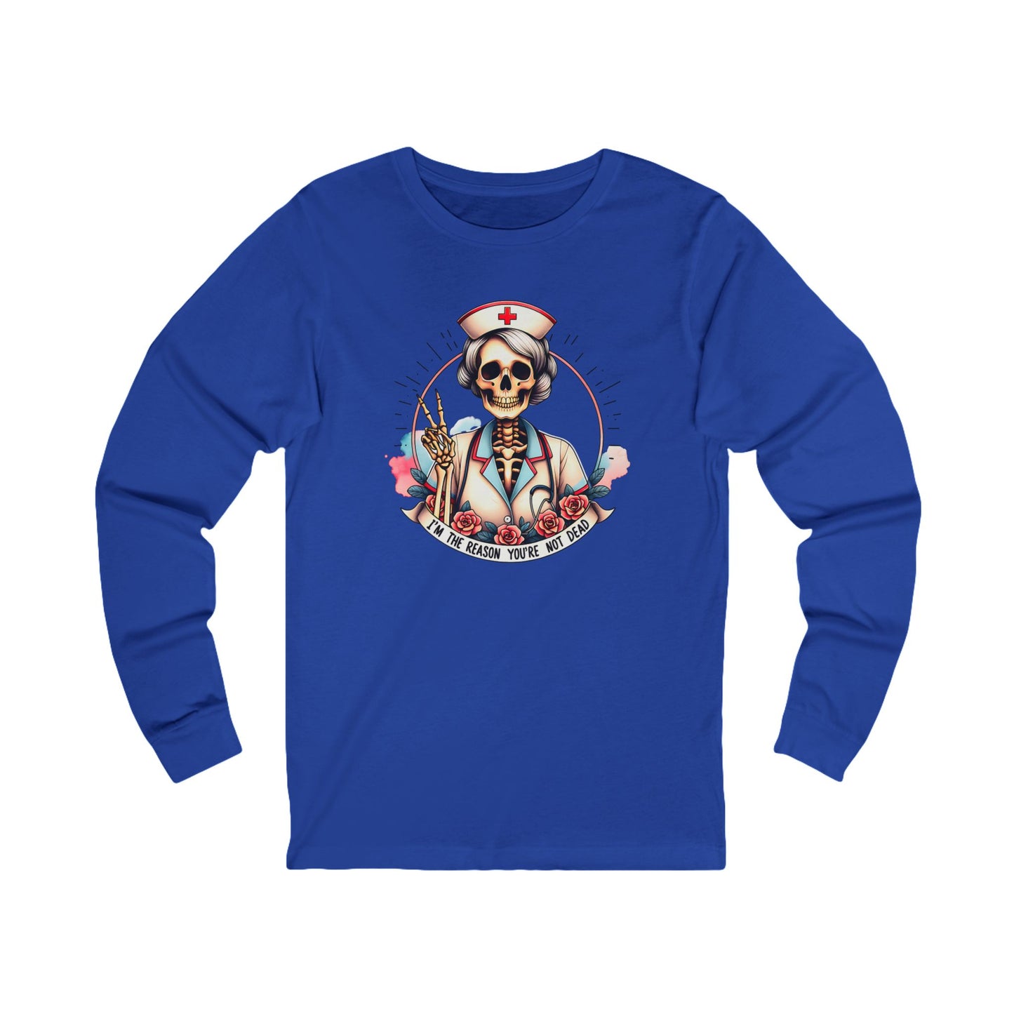 Funny Nurse Skeleton Long Sleeve Tee I'm the Reason You Aren't Dead Bella Canvas Long Sleeve Tee, Halloween Gift, Unisex Funny T-Shirt, Nurse Appreciation Shirt, Unique Medical Apparel, Spooky Shirt [...]
