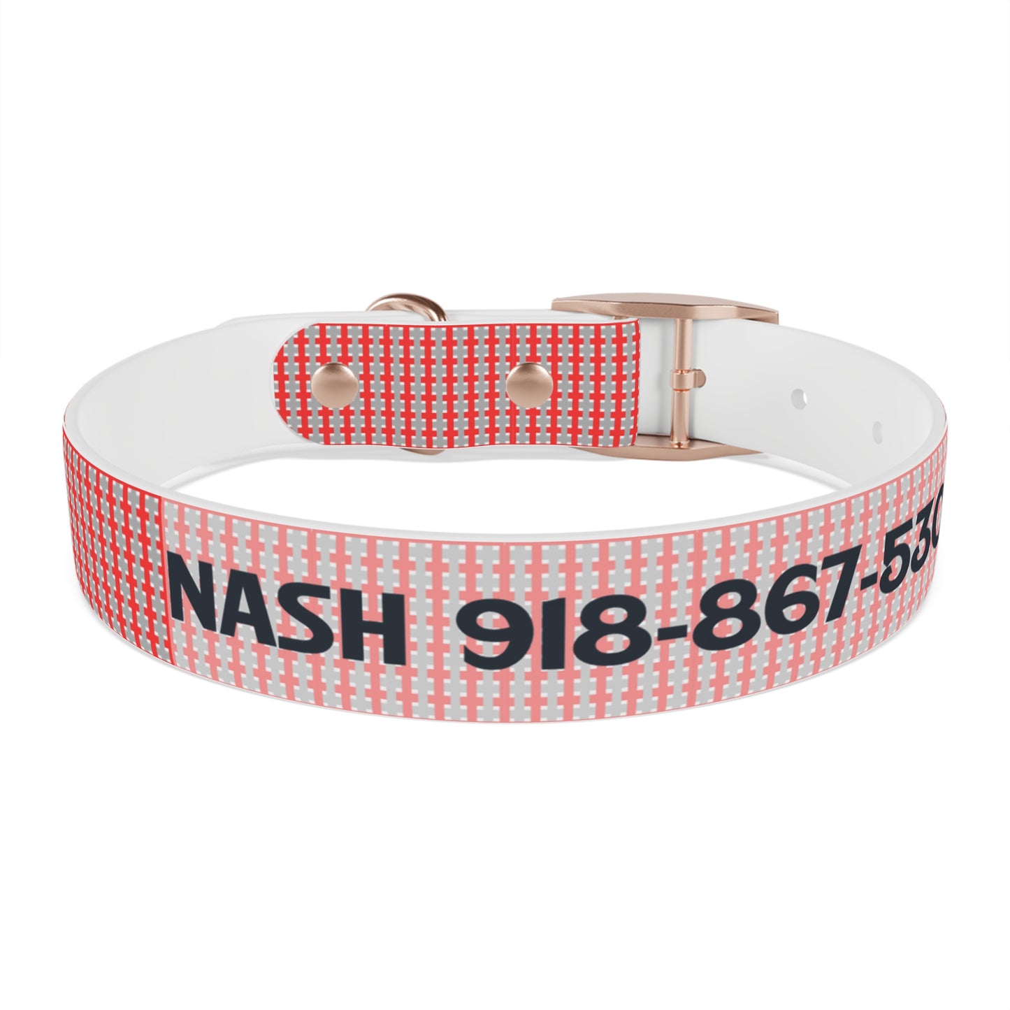 Highland Red Plaid Personalized Dog Collar — Custom Name & Phone Number