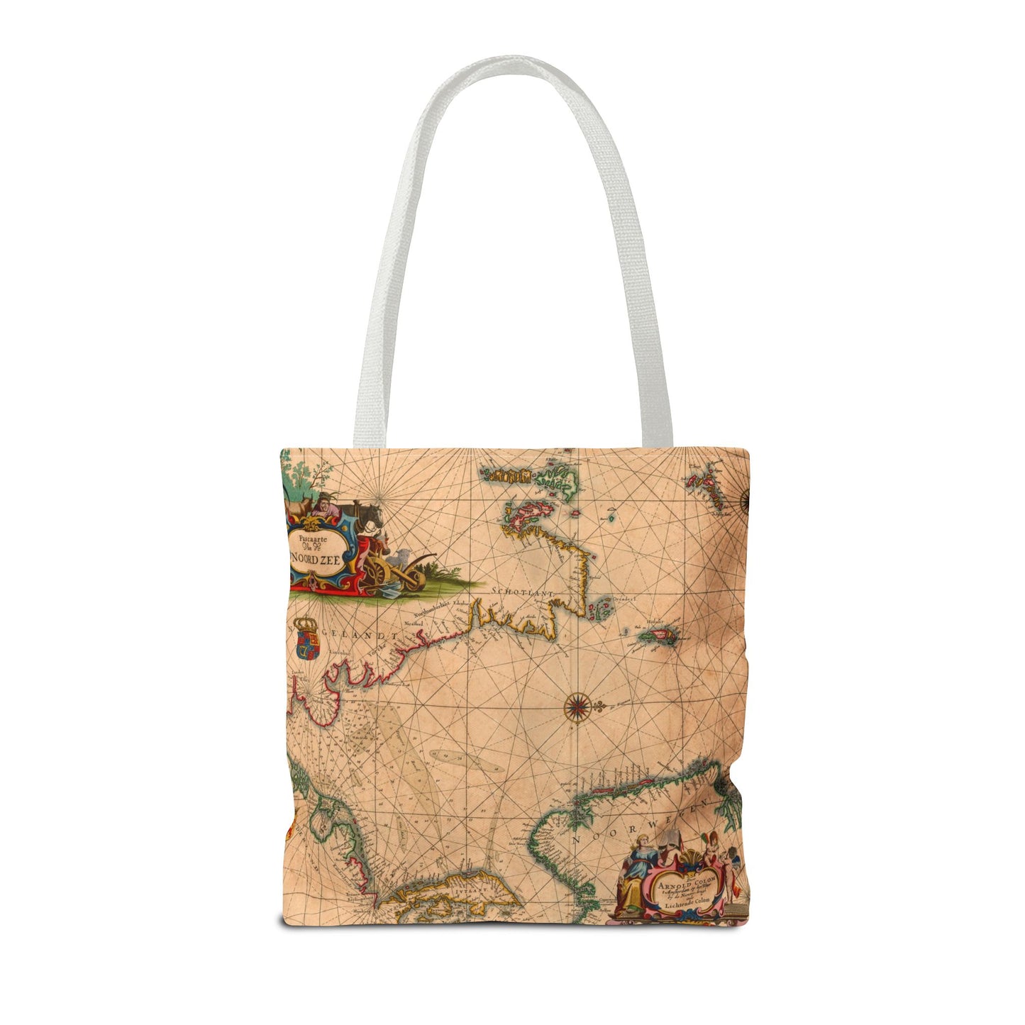 Vintage Nautical Sea Chart Pascaerte Van De Noordzee Tote Bag