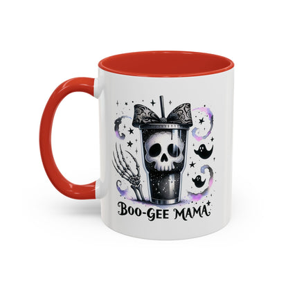Boo-Gee Mama Spooky Halloween Coffee Mug, Boo-Gee Mama Drinkware, Cute Skeleton Mug, Witchy Gift for Moms, Unique Coffee Cup
