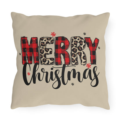 Merry Christmas Buffalo Plaid & Leopard indoor - Outdoor Pillow