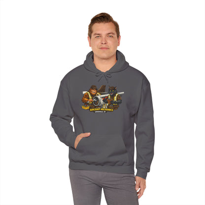Aviation Mechanics Hoodie — Vintage Airplane Crew Pullover (Aircraft Mechanics, Engine Repair)