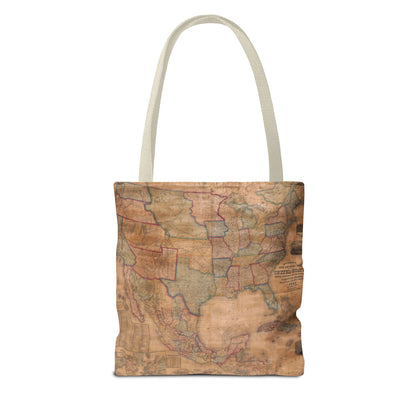Vintage United States Map Tote Bag  Distressed Antique World Map All-Over Print Tote