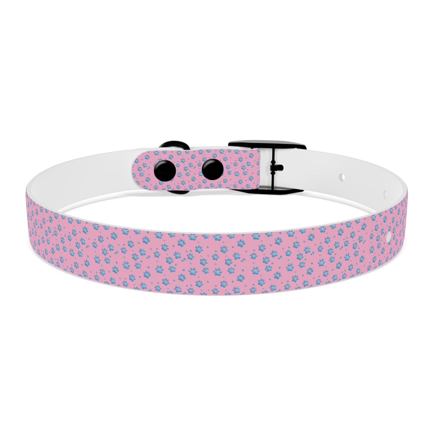 Pink Floral Paw Print Dog Collar — Cute Small Dog Collar for Puppies & Adults