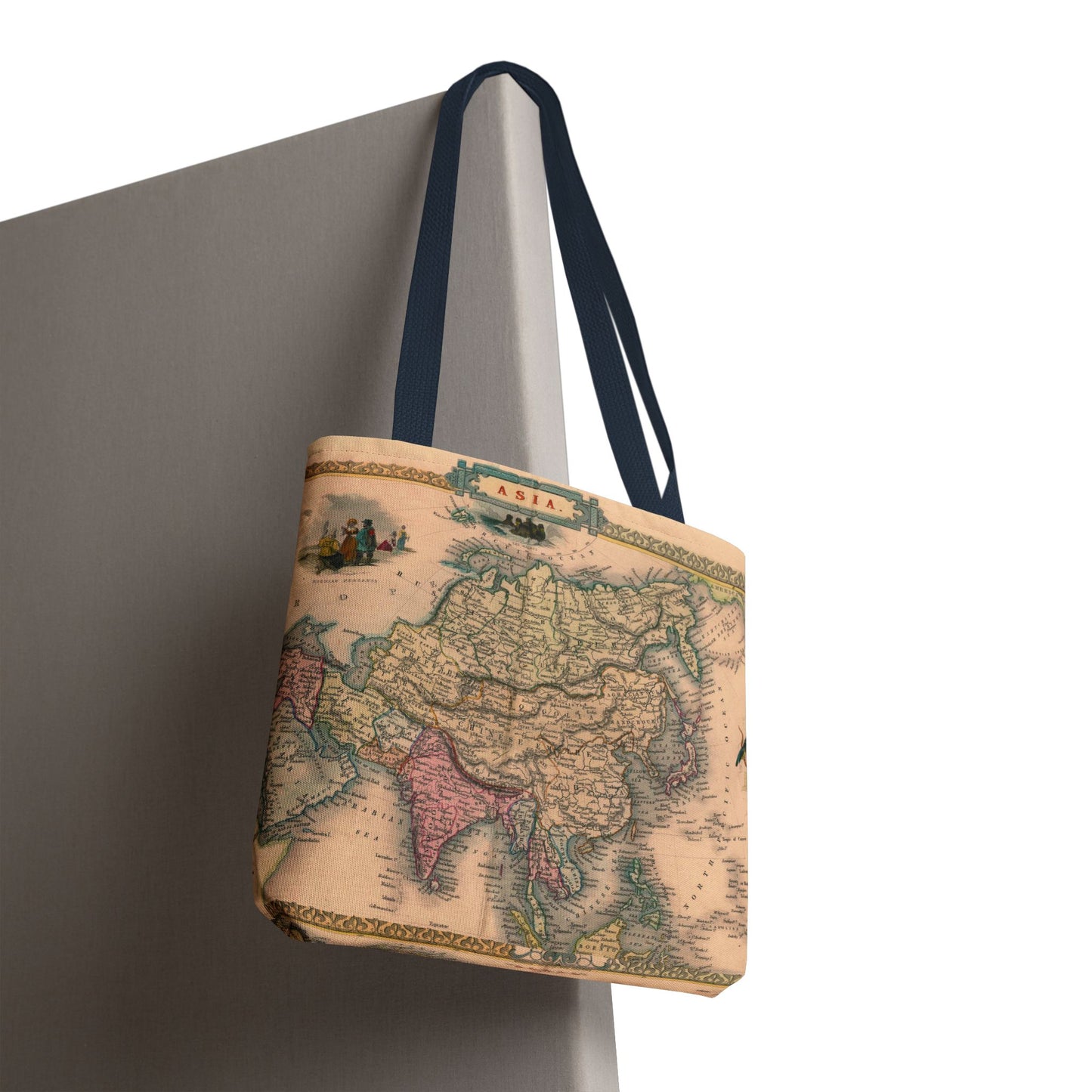 Vintage Map of Asia Tote Bag 3 Sizes