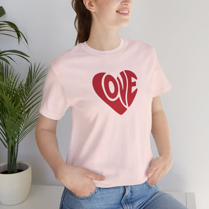 Love Heart T‑Shirt — Retro Red Heart 'LOVE' Graphic Tee