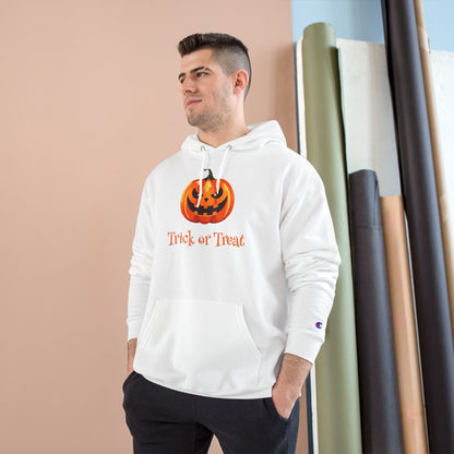 Trick or Treat Halloween Pumpkin Champion Hoodie, Trick or Treat Sweatshirt, Fall Fashion, Cozy Layering, Halloween Costume, Spooky Season