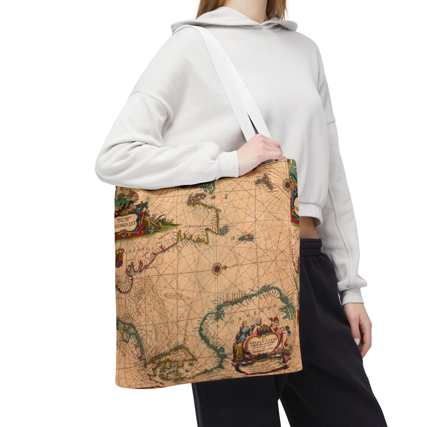 Vintage Nautical Sea Chart Pascaerte Van De Noordzee Tote Bag