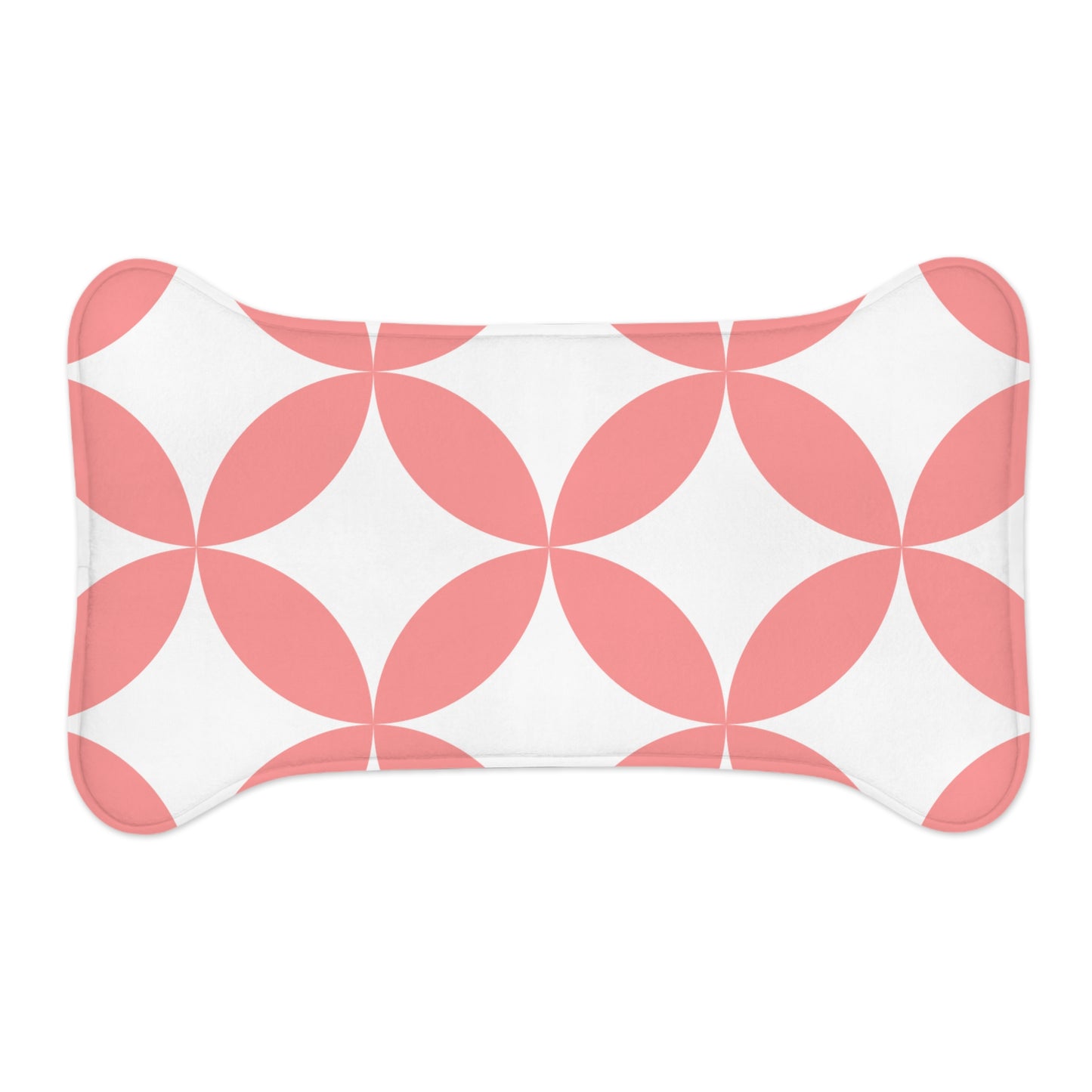 Modern Pink Geometric Pet Feeding Mat — Non-Slip Dog & Cat Placemat