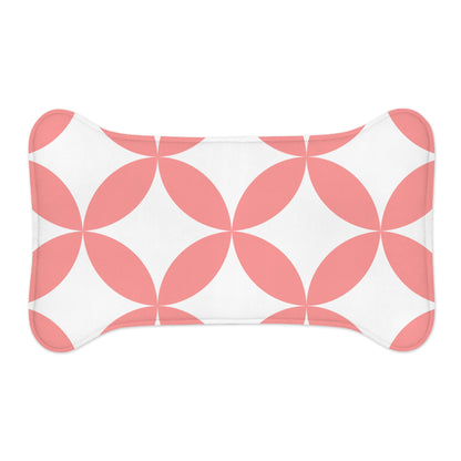 Modern Pink Geometric Pet Feeding Mat — Non-Slip Dog & Cat Placemat