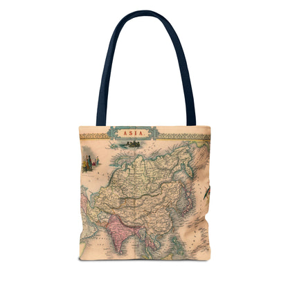 Vintage Map of Asia Tote Bag 3 Sizes