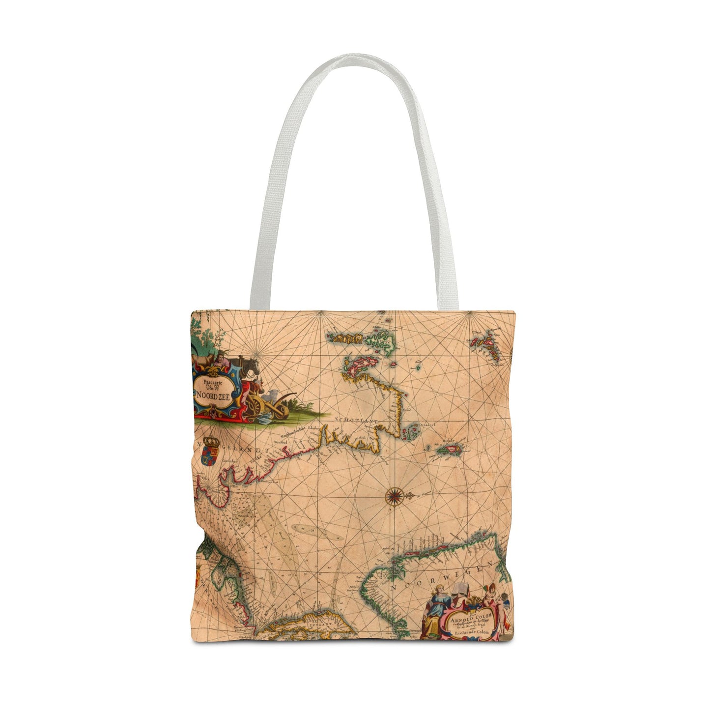 Vintage Nautical Sea Chart Pascaerte Van De Noordzee Tote Bag