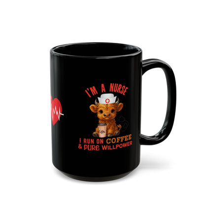 Nurse Coffee Mug 15oz Black Ceramic