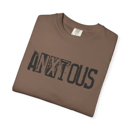 Anxious Graphic T-Shirt — Distressed Text Mental Health Awareness Tee