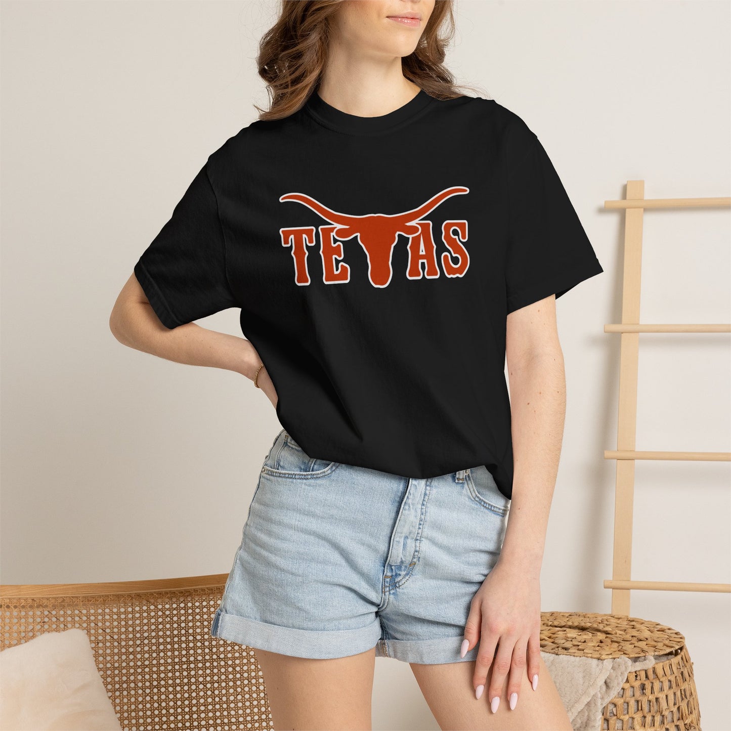 Texas Longhorns Graphic T-Shirt — Burnt Orange "TEXAS" with Longhorn Logo