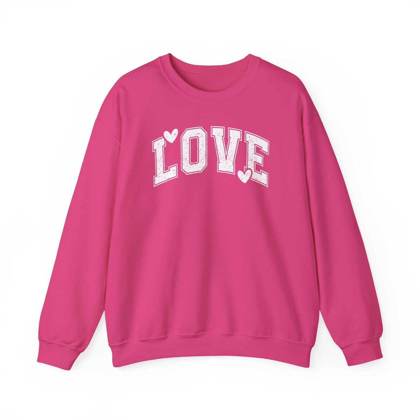 Love Heart Crewneck Sweatshirt Cozy Valentine Everyday Romance Pullover