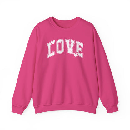 Love Heart Crewneck Sweatshirt Cozy Valentine Everyday Romance Pullover