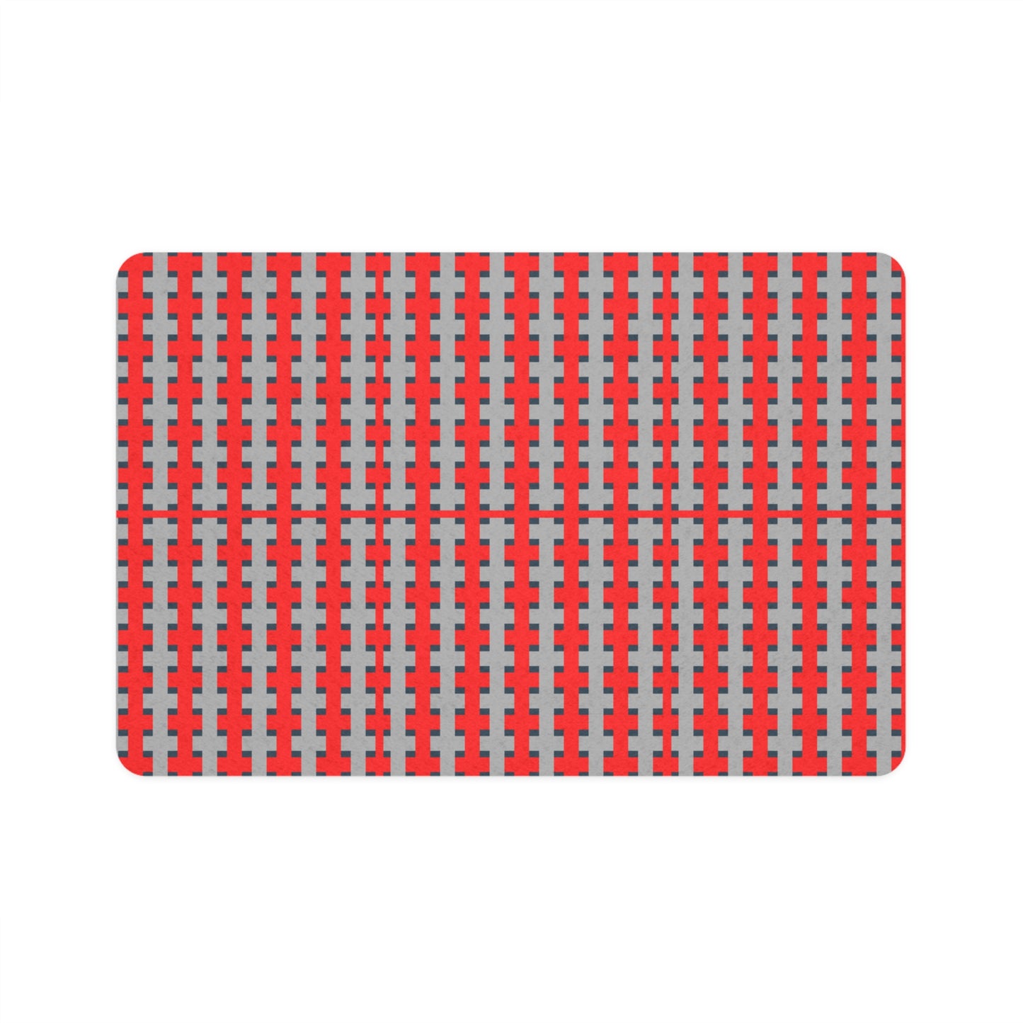 Highland Red Cross Pattern Pet Food Mat (12 x 18) — Non-Slip Feeding Placemat for Dogs & Cats