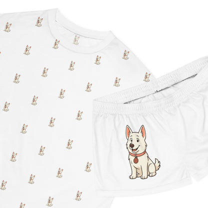 White German Shephard Pajama Set Animal Lover PJs Comfortable Sleepwear Summer Loungewear Gift for Pet Owners Cozy Nights